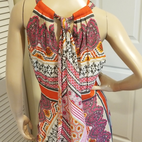 Eliza J Scarf Print Flowy Maxi Dress sz 2 Modcloth - Picture 5 of 9